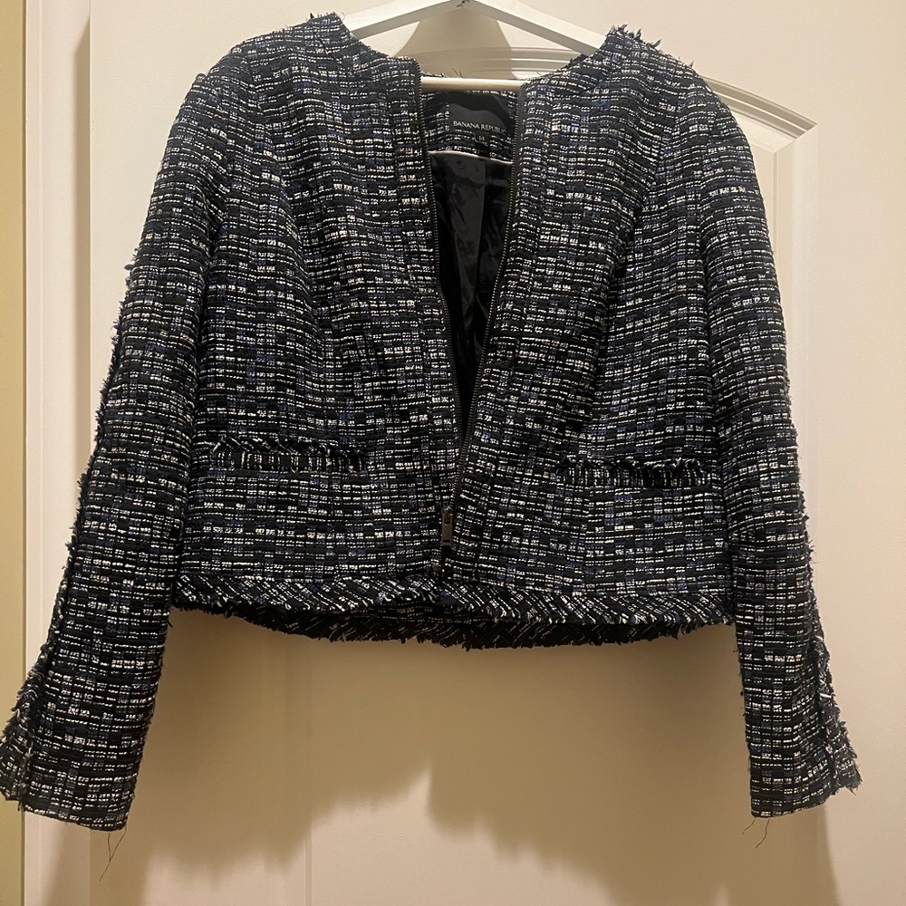 banana republic tweed blazer no smoking home